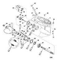 Корпус шестерни, карданный вал - 2:1 передаточное число 4-Х ТАКТНОГО ПЛМ MERCURY 40 Серийный номер от 0T409000 до 1B226999