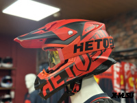 Шлем кроссовый HETOSHI OF836 EXOSS CROSS PRO MX289 цв.Красный с черными вставками Матовый р.XS