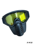 Очки зимние HETOSHI Face Mask FJ026A-1 (двойное стекло) цв.Черный цв.стекла Зеленый матовый