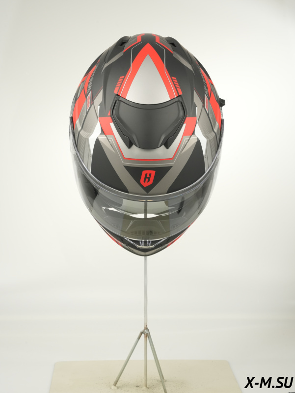 Шлем модуляр HETOSHI FF935 Shogun цв.Черно-серо-красный  Матовый  р.S